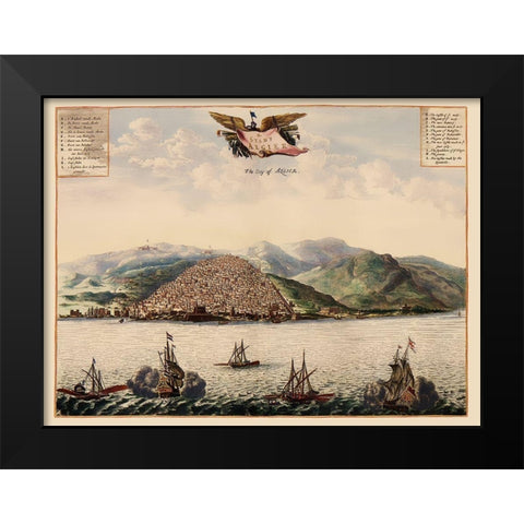 Algiers Mapbook Algeria - Ogilby 1690 Black Modern Wood Framed Art Print by Ogilby