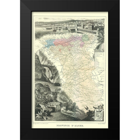 Algeria - Migeon 1869 Black Modern Wood Framed Art Print by Migeon