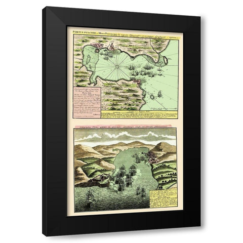 Panama Central America - 1740 Black Modern Wood Framed Art Print with Double Matting by Unknown