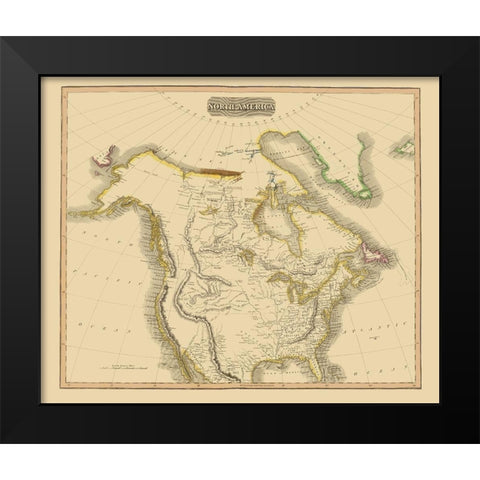 North America - Thomson 1814 Black Modern Wood Framed Art Print by Thomson