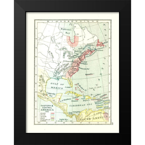 Eastern Central America - Gardiner 1755 Black Modern Wood Framed Art Print by Gardiner