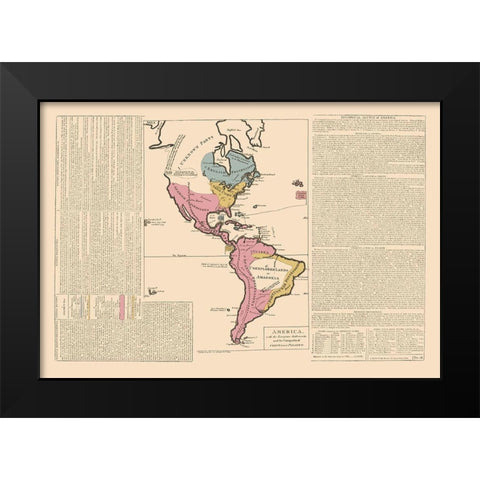 America - Le Sage 1801 Black Modern Wood Framed Art Print by Le Sage