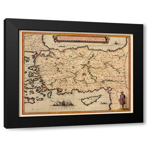 Anatolian Peninsula Asia Minor - Mariette 1635 Black Modern Wood Framed Art Print with Double Matting by Mariette