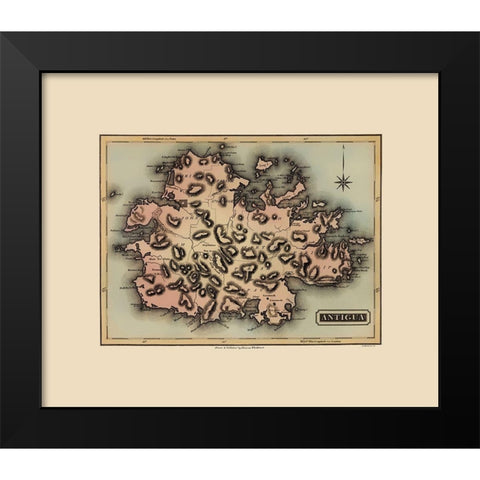 Antigua - Lucas 1823 Black Modern Wood Framed Art Print by Lucas