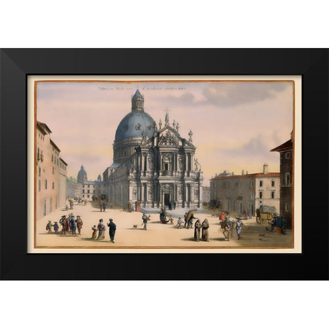 Apostles Guesthouse Rome Italy - Visscher 1681 Black Modern Wood Framed Art Print by Visscher