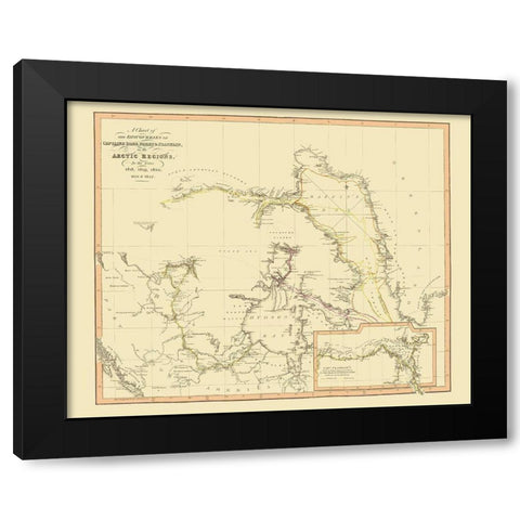 Arctic Region Discoveries Canada - Thomson 1822 Black Modern Wood Framed Art Print with Double Matting by Thomson