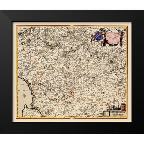 Artois Province France Belgium - Visscher 1681 Black Modern Wood Framed Art Print by Visscher