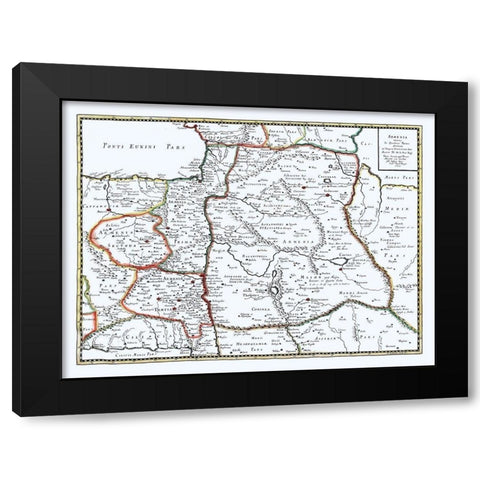 Armenia - Sanson 1641 Black Modern Wood Framed Art Print with Double Matting by Sanson