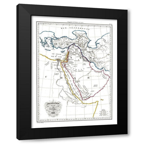 Hebrew Geography Arabia - 1831 Black Modern Wood Framed Art Print by Unknown