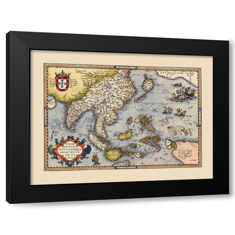 Southeast Asia Indonesia Philippines Japan Black Modern Wood Framed Art Print with Double Matting by Ortelius