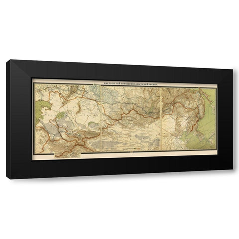 Asiatic Russia China Manchuria - Soobshcheniia Black Modern Wood Framed Art Print with Double Matting by Soobshcheniia