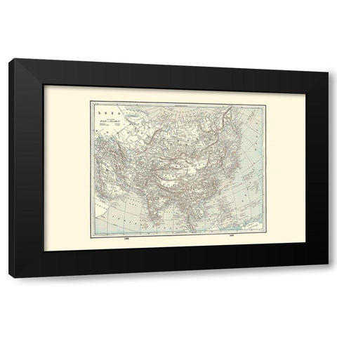 Asia - Rathbun 1893 Black Modern Wood Framed Art Print by Rathbun