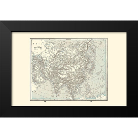 Asia - Rathbun 1893 Black Modern Wood Framed Art Print by Rathbun