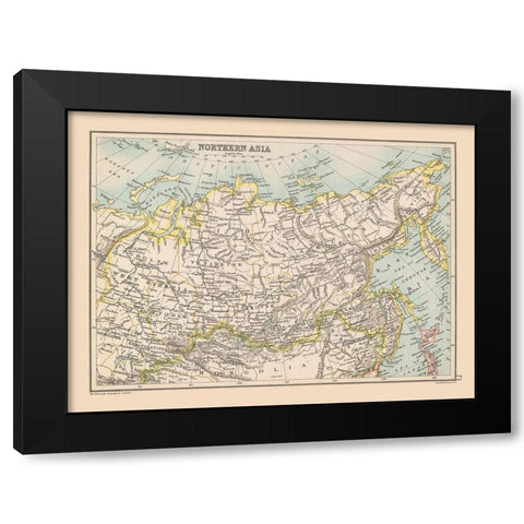 Siberia Northern Asia - Bartholomew 1892 Black Modern Wood Framed Art Print with Double Matting by Bartholomew