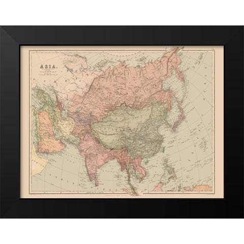 Asia -Bartholomew 1867 Black Modern Wood Framed Art Print by Bartholomew