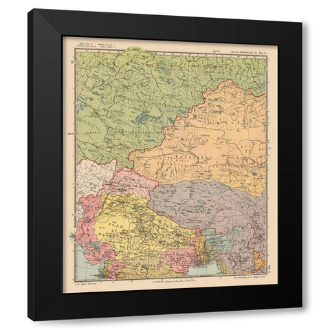 Asia Russia India Mongolia Tibet - Streit 1913 Black Modern Wood Framed Art Print with Double Matting by Streit