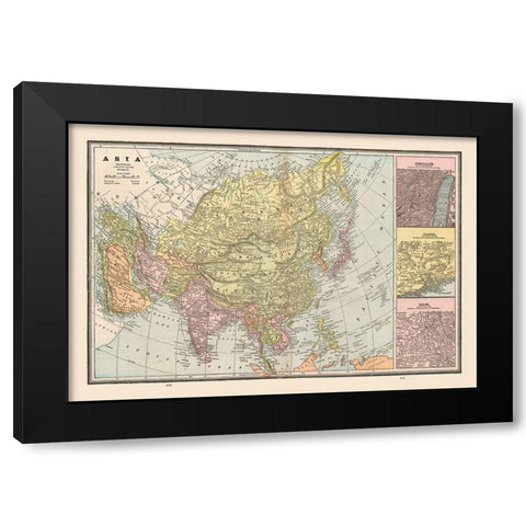 Asia Middle East - Cram 1888 Black Modern Wood Framed Art Print with Double Matting by Cram