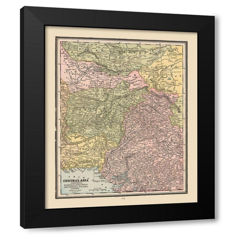Central Asia - Cram 1888 Black Modern Wood Framed Art Print with Double Matting by Cram