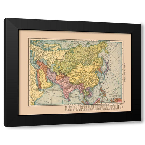 Asia - Hammond 1910 Black Modern Wood Framed Art Print with Double Matting by Hammond