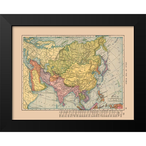 Asia - Hammond 1910 Black Modern Wood Framed Art Print by Hammond
