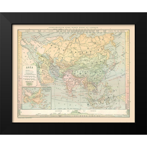 Asia Elevation - Monteith 1882 Black Modern Wood Framed Art Print by Monteith