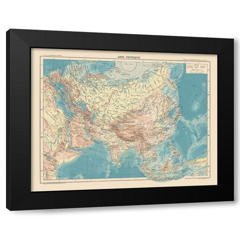 Physical of Asia - Schrader 1908 Black Modern Wood Framed Art Print with Double Matting by Schrader