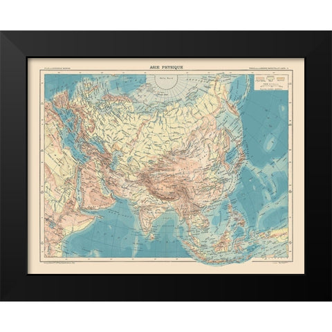 Physical of Asia - Schrader 1908 Black Modern Wood Framed Art Print by Schrader