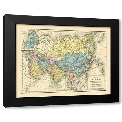 Asia - Mitchell 1869 Black Modern Wood Framed Art Print by Mitchell