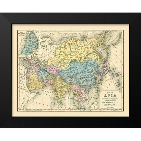 Asia - Mitchell 1869 Black Modern Wood Framed Art Print by Mitchell