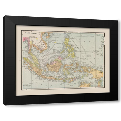Asia East Indies - Cram 1892 Black Modern Wood Framed Art Print by Cram