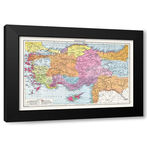 Asia Minor - Droysen 1886 Black Modern Wood Framed Art Print with Double Matting by Droysen