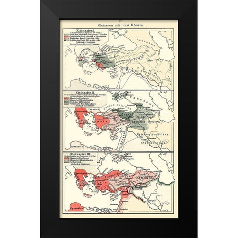 Asia Minor Roman Empire - Velhagen 1897 Black Modern Wood Framed Art Print by Velhagen