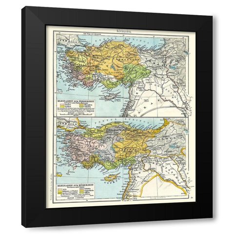 Asia Minor Roman Persian Times - Velhagen 1897 Black Modern Wood Framed Art Print with Double Matting by Velhagen