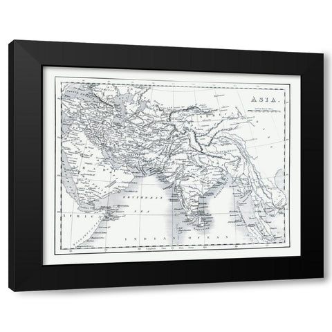 Asia - Oxford 1828 Black Modern Wood Framed Art Print by Oxford