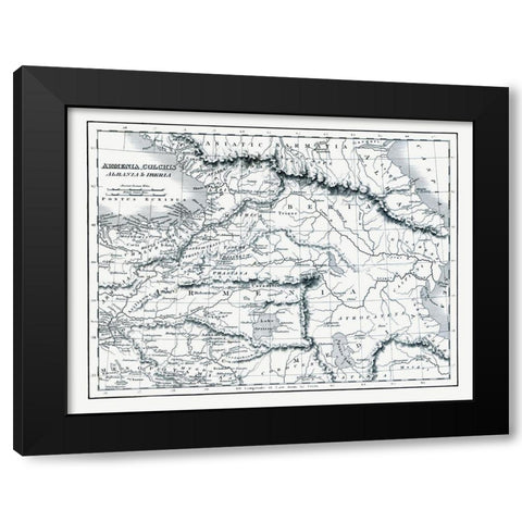 Asia Armenia Colchis Albania Iberia - Oxford 1828 Black Modern Wood Framed Art Print by Oxford