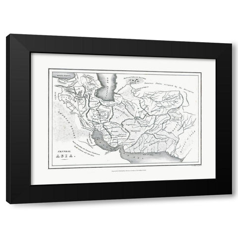Central Asia - Oxford 1828 Black Modern Wood Framed Art Print by Oxford