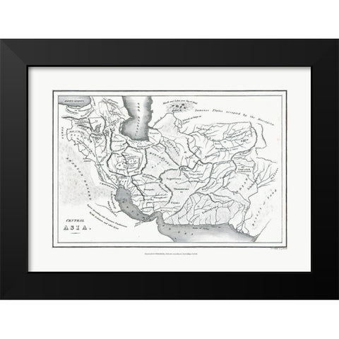 Central Asia - Oxford 1828 Black Modern Wood Framed Art Print by Oxford