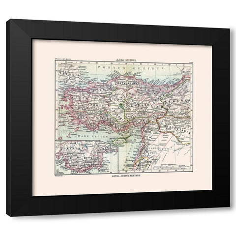 Asia Minor Middle East - Perthes 1896 Black Modern Wood Framed Art Print by Perthes