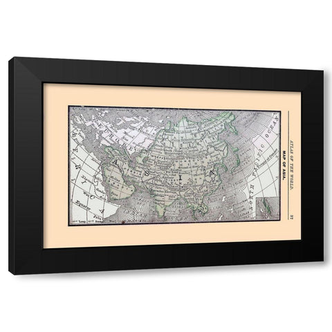 Asia - Alden 1886 Black Modern Wood Framed Art Print by Alden