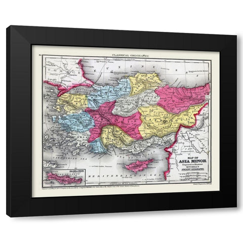 Asia Minor - Mitchell 1844 Black Modern Wood Framed Art Print by Mitchell
