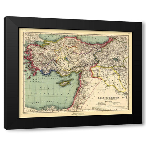Asia Minor - Kiepert 1903 Black Modern Wood Framed Art Print by Kiepert