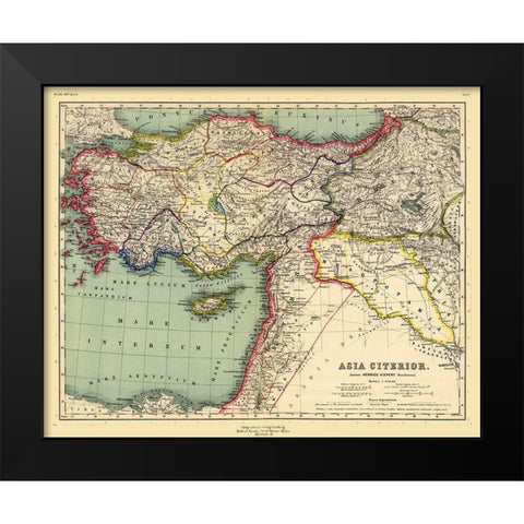 Asia Minor - Kiepert 1903 Black Modern Wood Framed Art Print by Kiepert