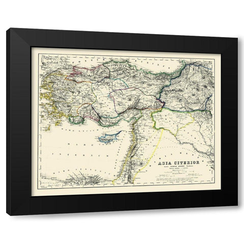 Asia Minor - Kiepert 1903 Black Modern Wood Framed Art Print by Kiepert