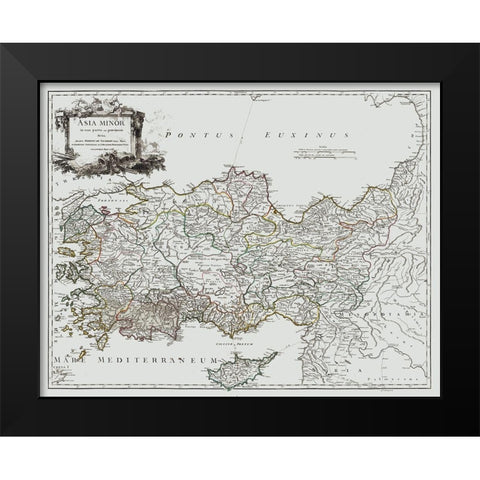 Asia Minor - Vaugondy 1757 Black Modern Wood Framed Art Print by Vaugondy