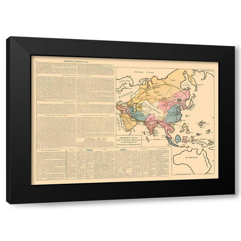 Asia - Le Sage 1801 Black Modern Wood Framed Art Print with Double Matting by Le Sage