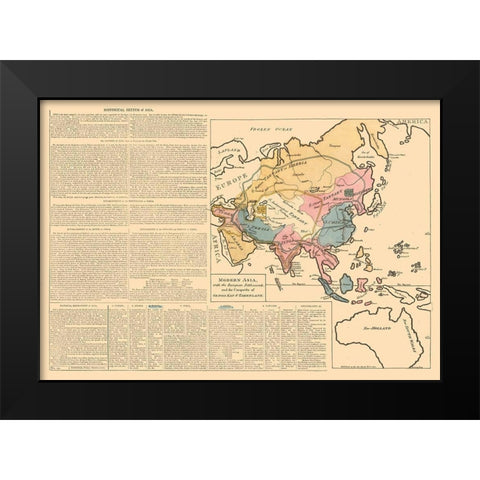 Asia - Le Sage 1801 Black Modern Wood Framed Art Print by Le Sage