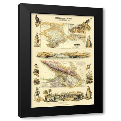Asia Caucasus Crimea Black Caspian Seas Black Modern Wood Framed Art Print with Double Matting by Edinburgh