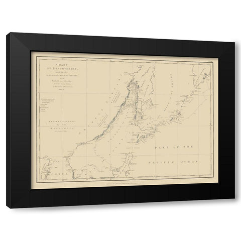 Asia Discoveries China Tartary - Robinson 1787 Black Modern Wood Framed Art Print by Robinson