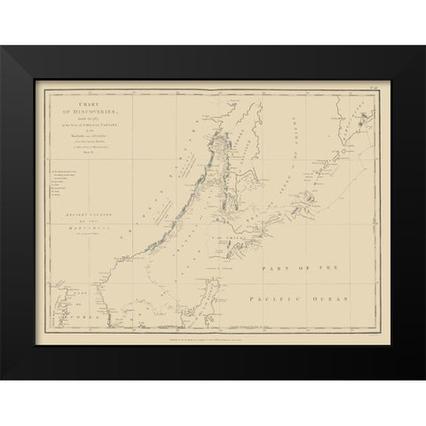 Asia Discoveries China Tartary - Robinson 1787 Black Modern Wood Framed Art Print by Robinson