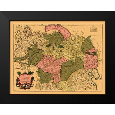 Asia Tartary Siberia - De Lisle 1706 Black Modern Wood Framed Art Print by De L''isle